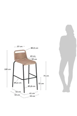 Barstol Lambton, siddehøjde 74 cm, 4-pak