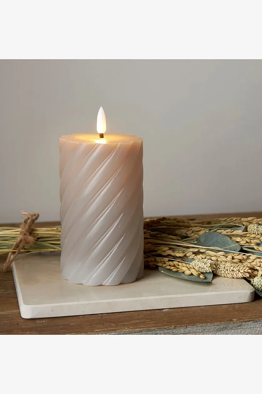 Bloklys Flamme Swirl LED 15 cm