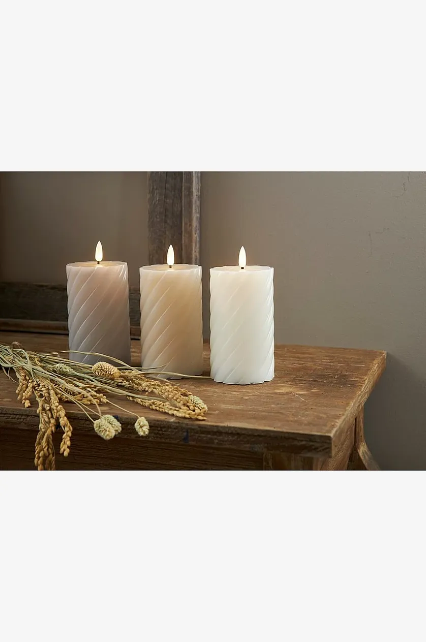 Bloklys Flamme Swirl LED 15 cm