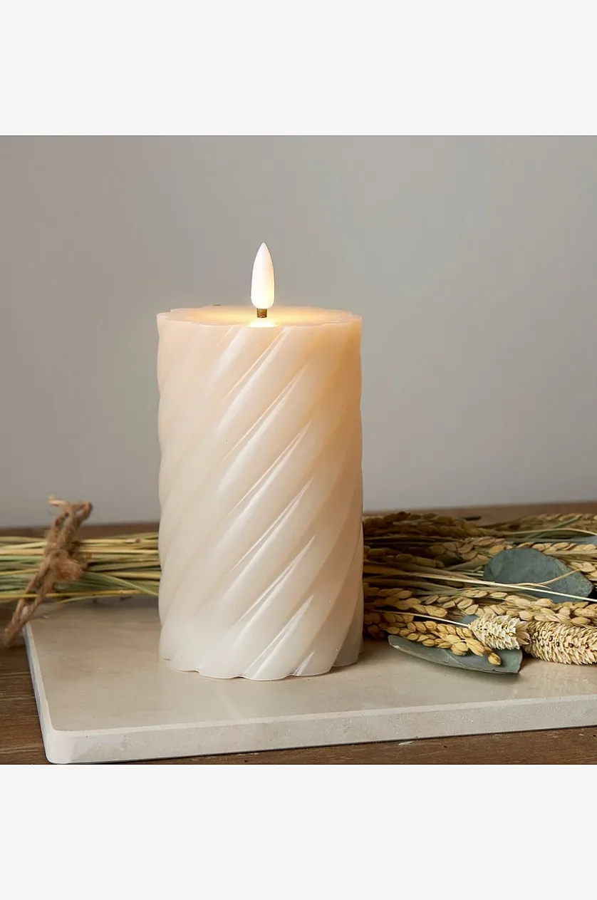 Bloklys Flamme Swirl LED 15 cm