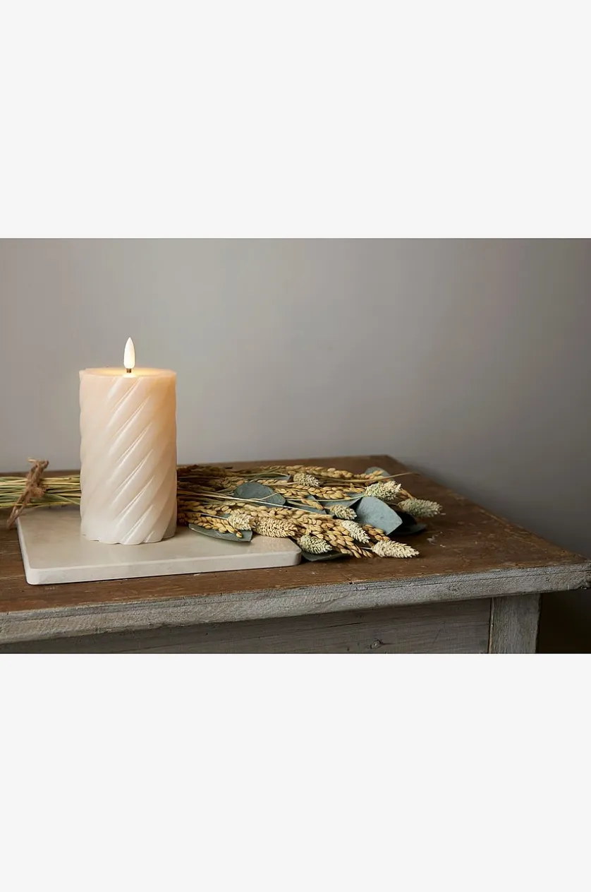 Bloklys Flamme Swirl LED 15 cm