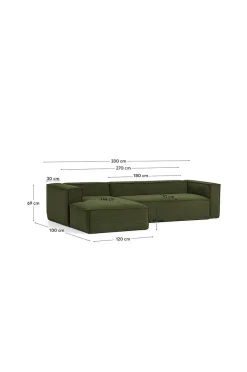 BLOK sofa - chaiselong venstre
