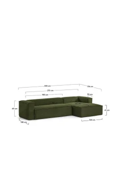 BLOK sofa 3-pers. - chaiselong højre