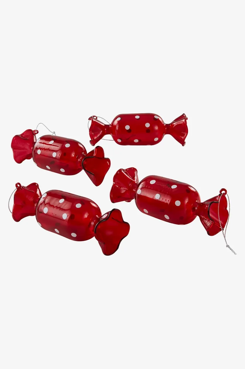 CANDY DOTS dekorationspynt 4-pak