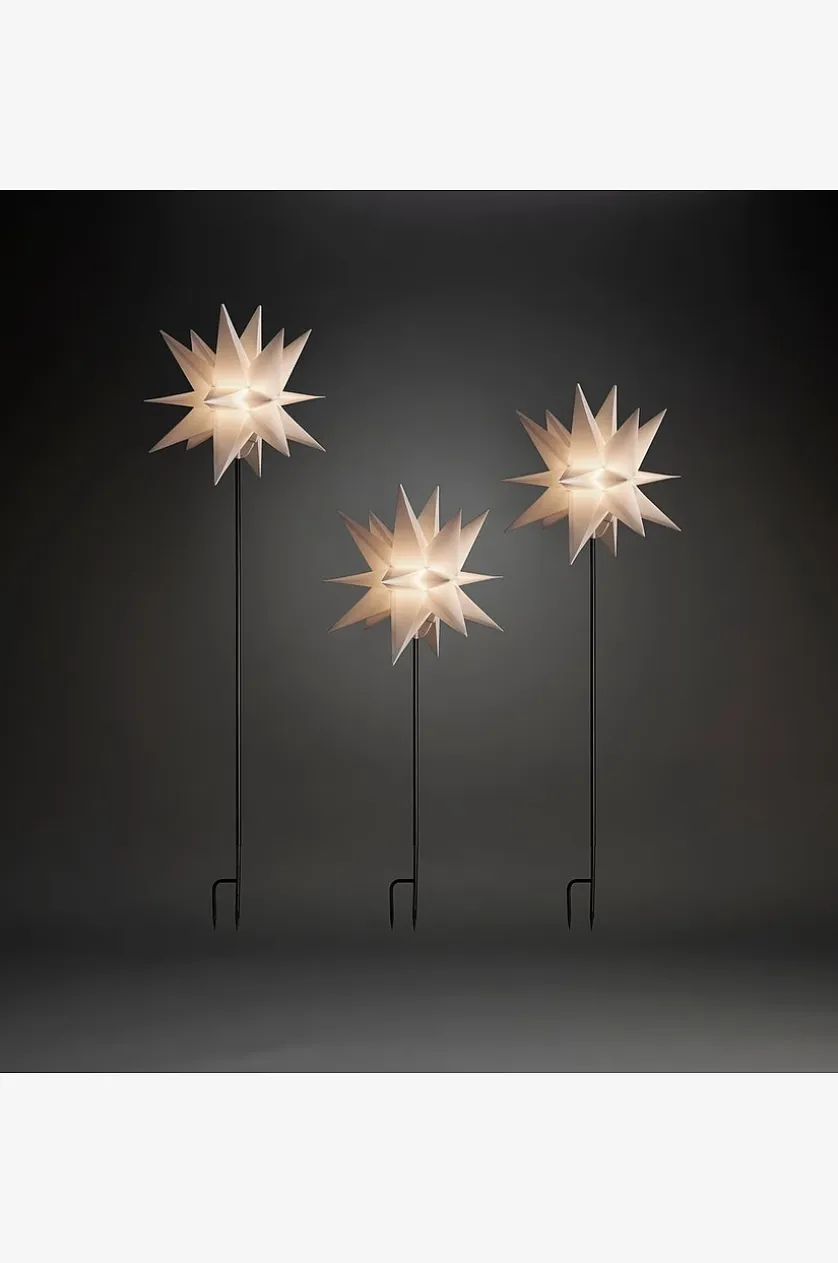 3D Plaststjerne LED sæt med 3 stk.