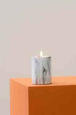 FLAMME MARBLE bloklys LED 12,5 cm