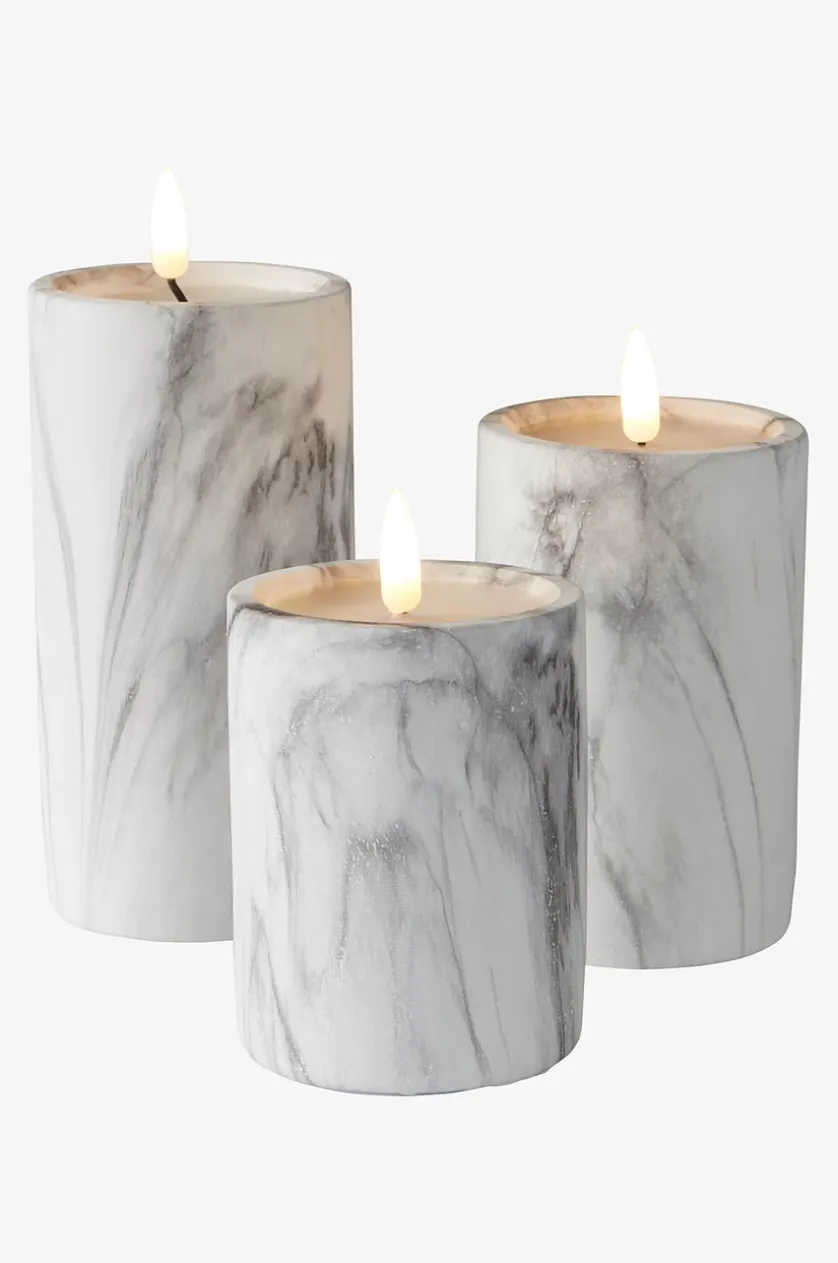 FLAMME MARBLE bloklys LED 17,5 cm