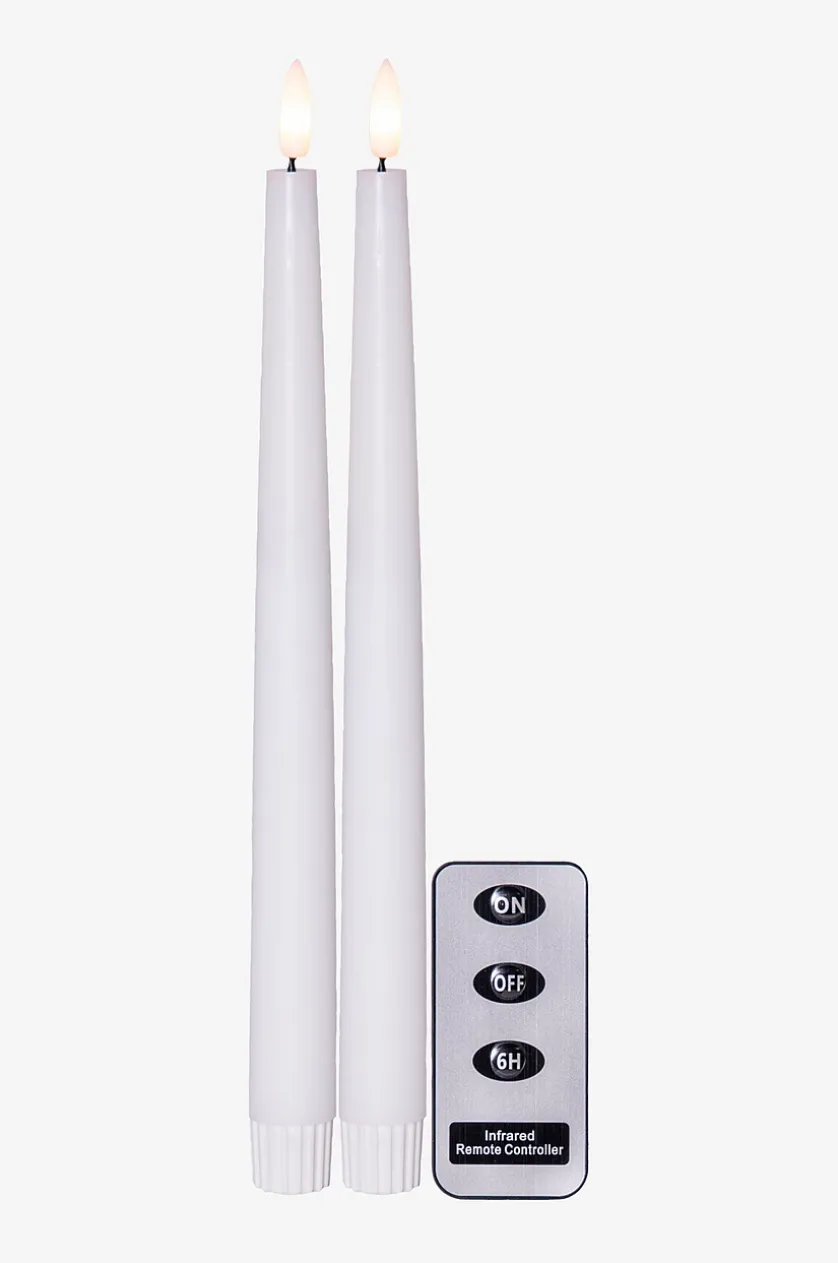FLAMME SLIM batteridrevet stearinlys 2-pak 28 cm