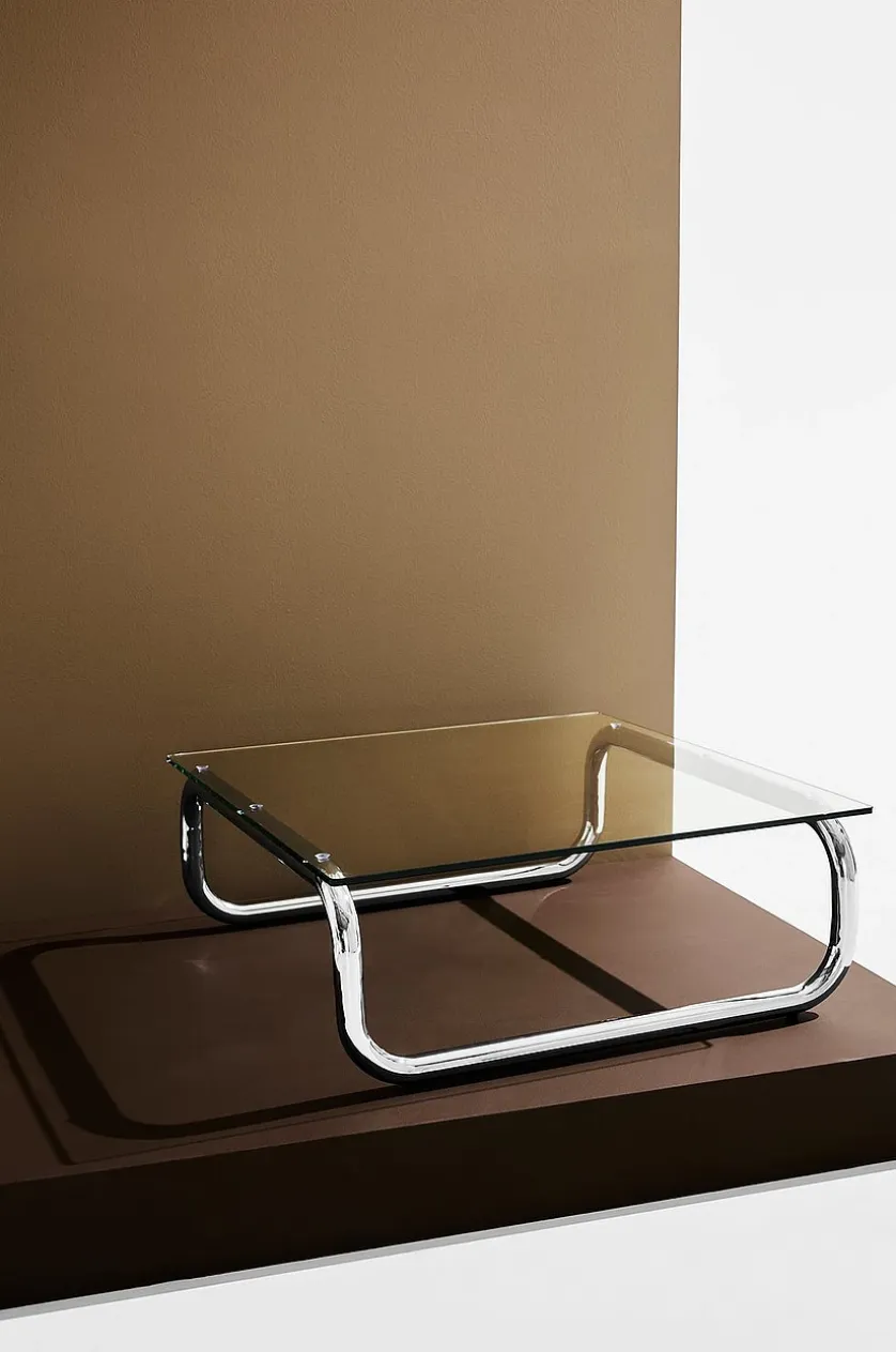 Lulu sofabord i glas og krom 80x80 cm