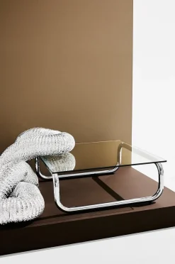 Lulu sofabord i glas og krom 80x80 cm