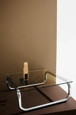 Lulu sofabord i glas og krom 80x80 cm
