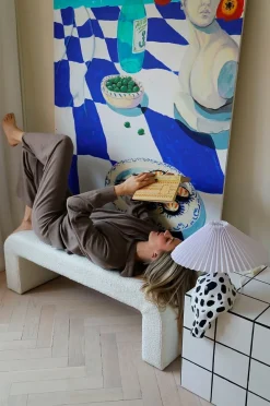 Odette bænk i bouclé 120x41 cm
