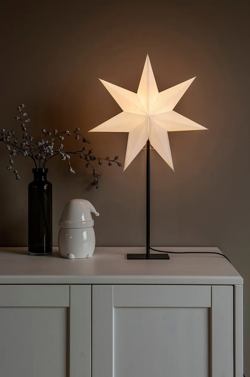 Papirstjerne metalfod højde 65 cm