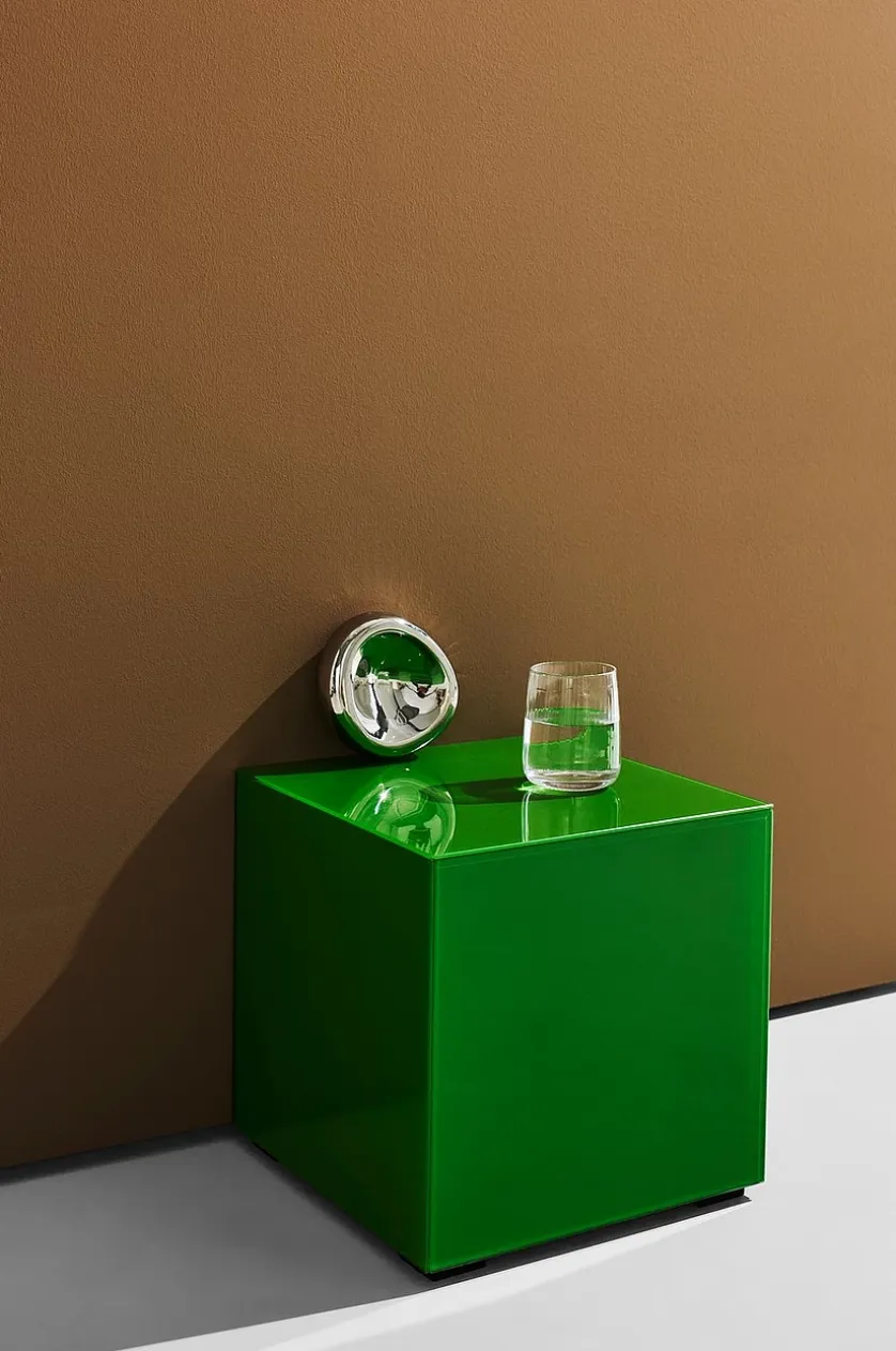 Pop kube i farvet glas 35x35 cm