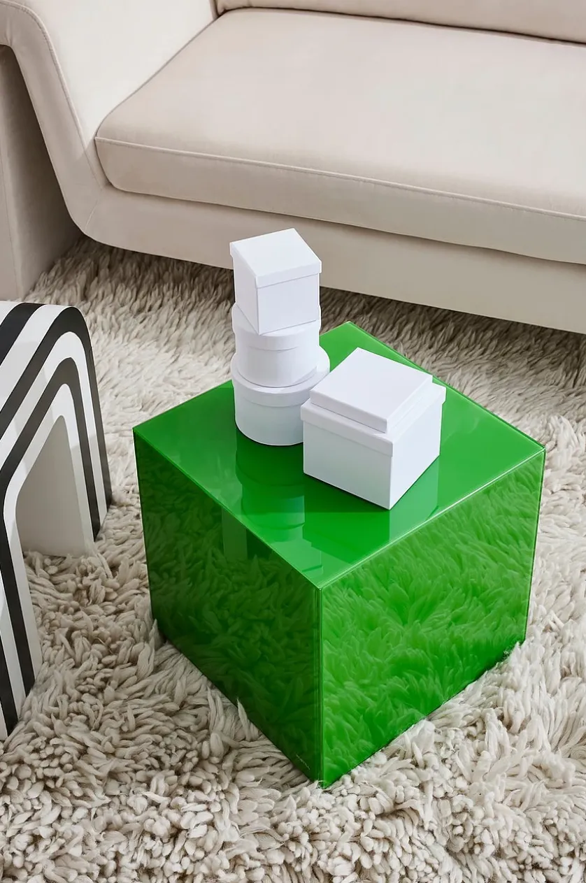 Pop kube i farvet glas 35x35 cm