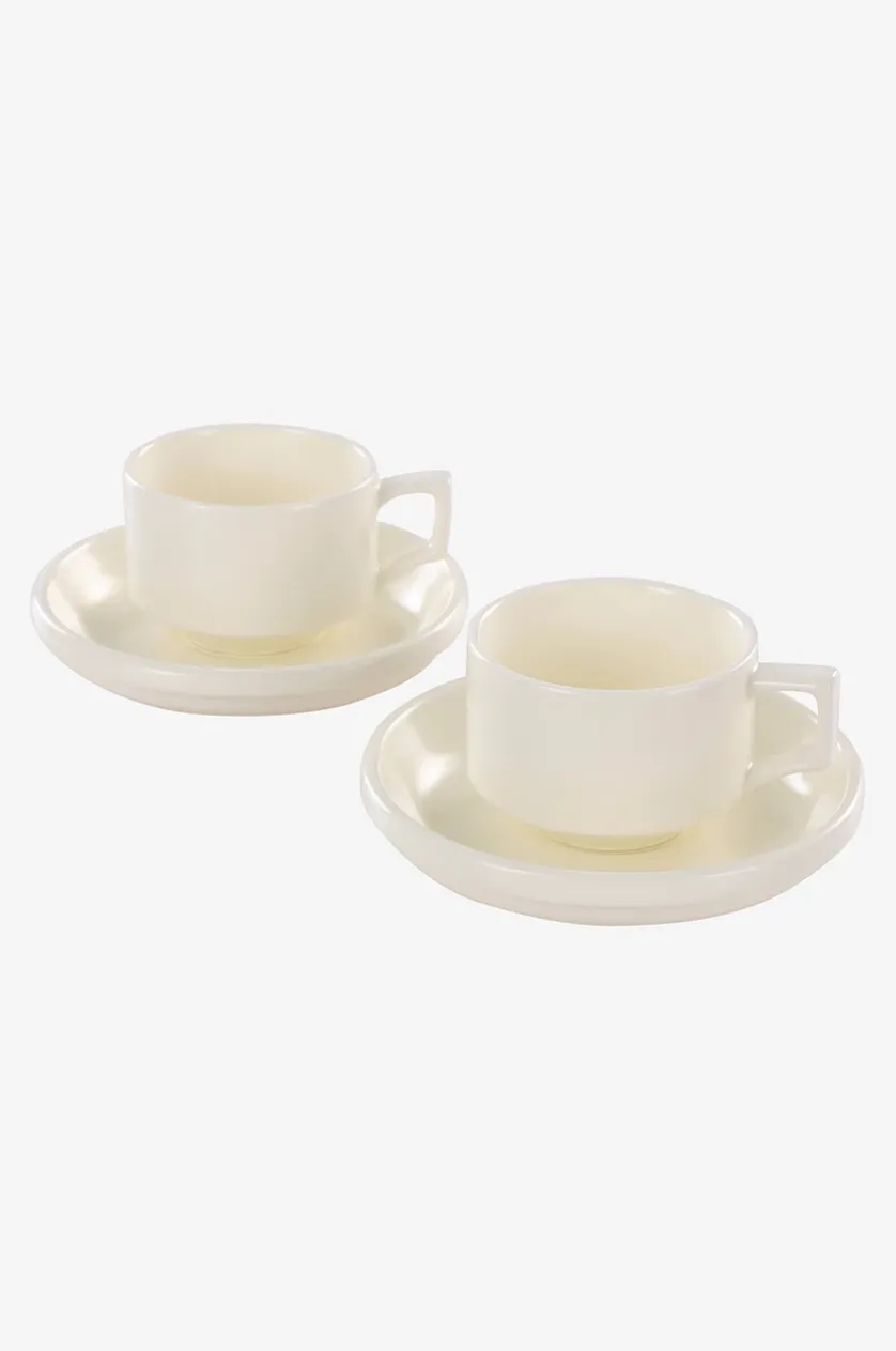 THELMA kaffekop med sidetallerken 2-pak
